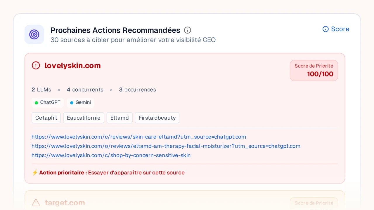 Recommandations GEO immediates